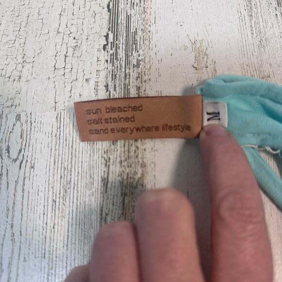 Vermilli Hawaii Crochet Teal & White Swim Cover-Up | Sz Medium | Boho Beachwear - Picture 7 of 7